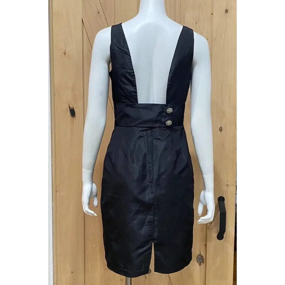 SILK Cocktail Dress in Black size 6 Expose Back